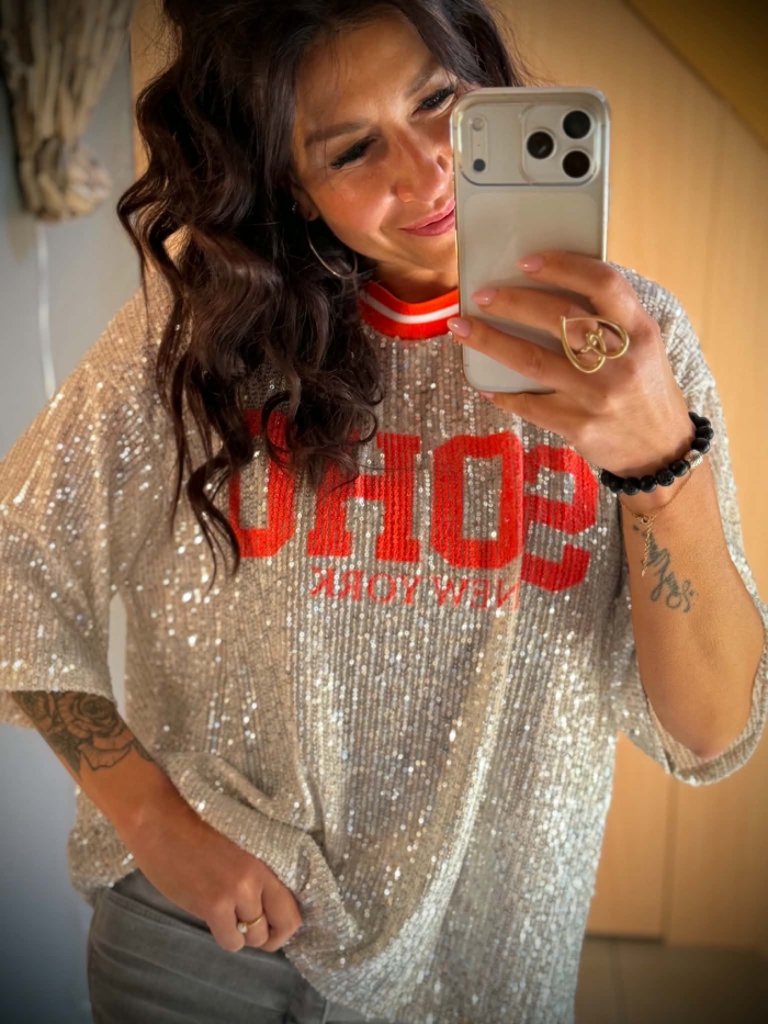 Blouse Shiny Rouge
