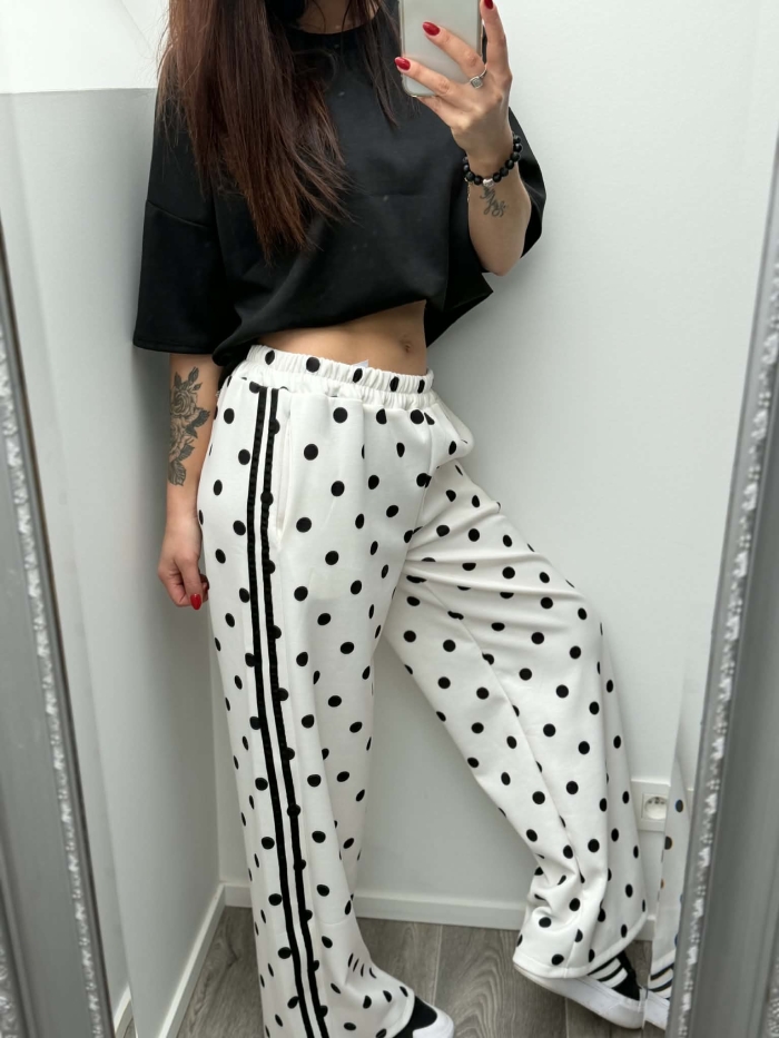 Pantalon pois Noir