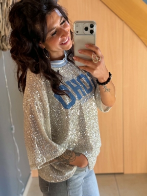 Blouse Shiny Bleue