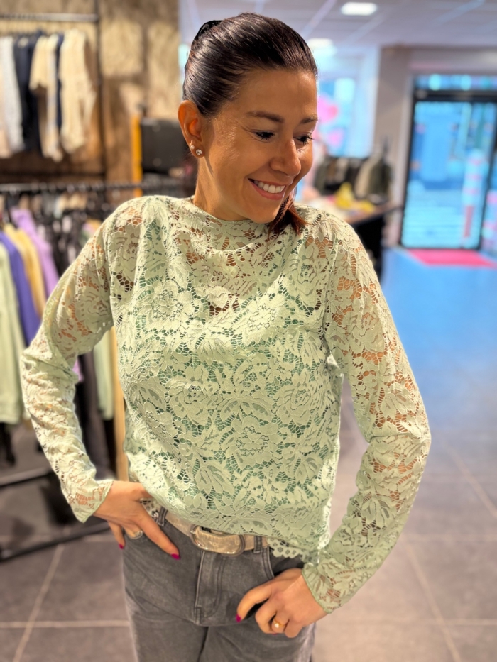 Top Capucine Vert d'eau