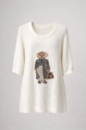Pull Teddy blanc