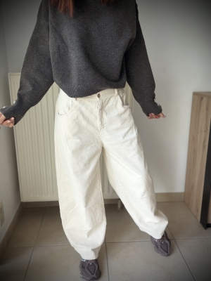Pantalon velours ivoire