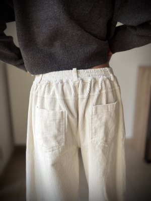 Pantalon velours ivoire